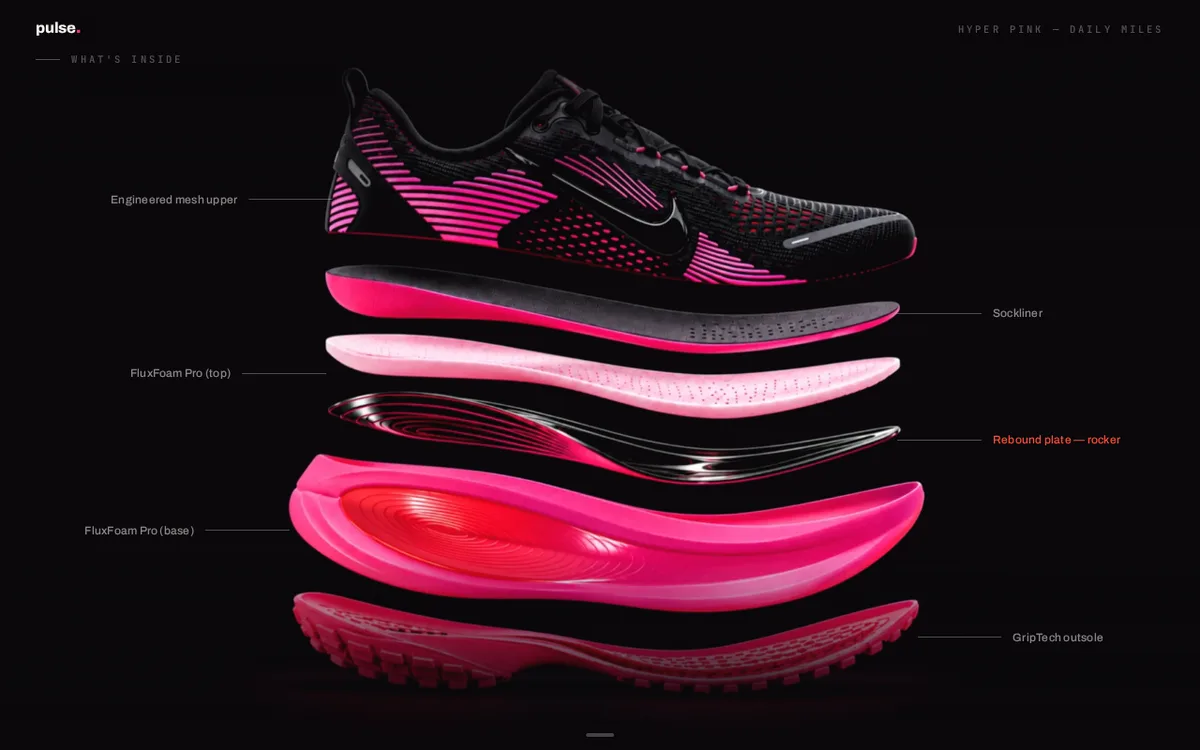 Website concept for running shoes